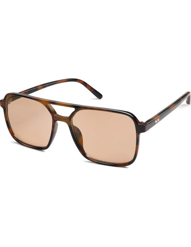 Gafas de sol aviador SojoS SJ2327 UV400 unisex carey marrón