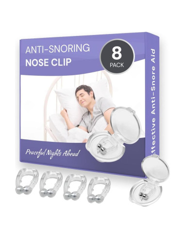 Clip Nasal Antisnoring Magnético de Silicona - Paquete de 8