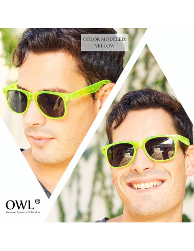 Gafas de Sol Retro Unisex OWL Amarillo Claro 55mm