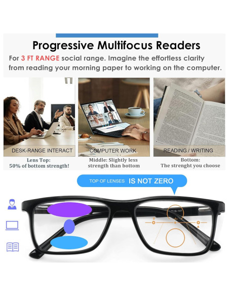 Gafas Progresivas Multifocales Missfive 2.5x Anti Luz Azul