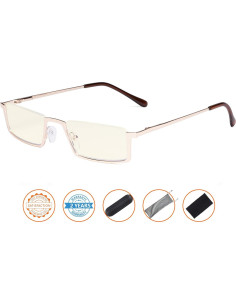 Gafas CessBlu de filtro luz azul 1.5x para hombres oro 2