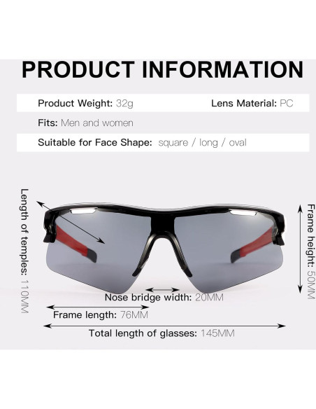 Paquete 4 Gafas Deportivas ANLIOTO UV400 Unisex