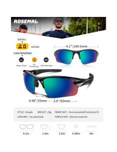 Gafas de sol deportivas Rosemal 7121A polarizadas UV400 2