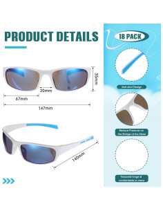 Leumoi 18 Pares de Gafas de Sol Polarizadas Unisex 2