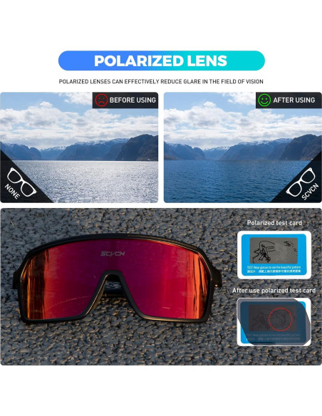 Gafas de Ciclismo Polarizadas SCVCN S61 UV400 Antideslizantes