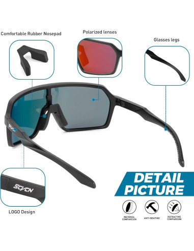 Gafas de Ciclismo Polarizadas SCVCN S61 UV400 Antideslizantes