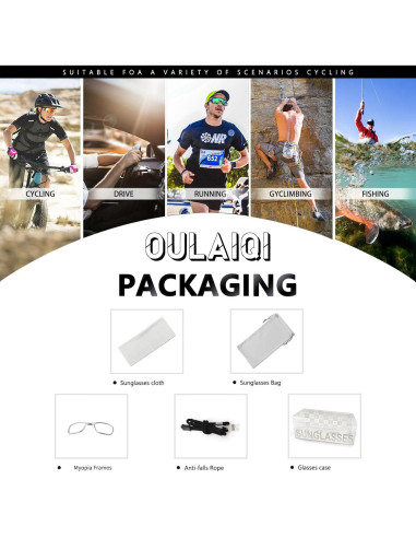 Gafas de sol polarizadas OULAIQI UV400 para deportes al aire libre