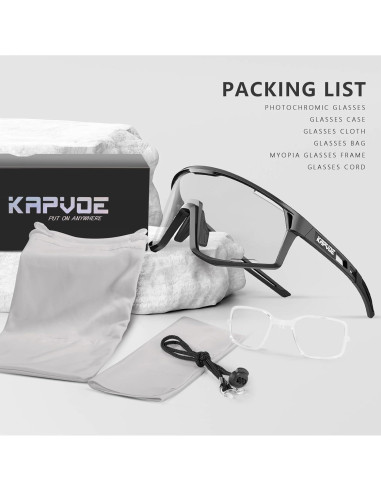 Gafas de Ciclismo KAPVOE K180 Fotoquímicas UV400