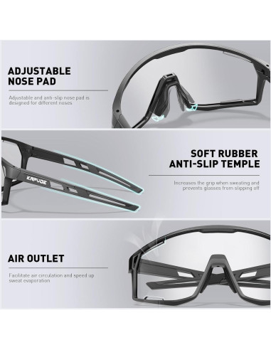 Gafas de Ciclismo KAPVOE K180 Fotoquímicas UV400