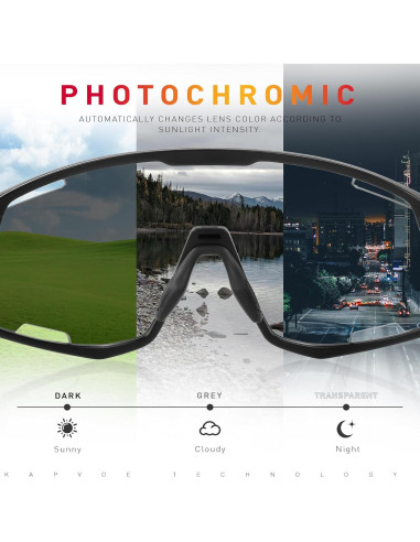 Gafas de Ciclismo KAPVOE K180 Fotoquímicas UV400