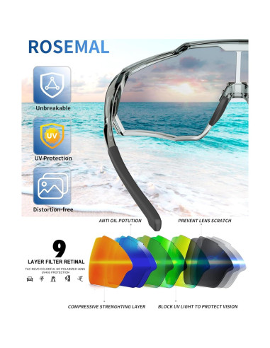 Gafas de sol deportivas Rosemal 7259 polarizadas UV400