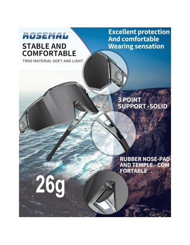 Gafas de sol deportivas Rosemal 7259 polarizadas UV400