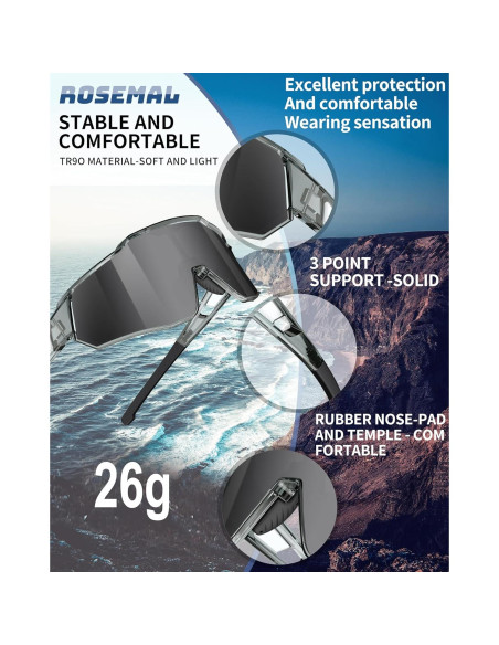 Gafas de sol deportivas Rosemal 7259 polarizadas UV400