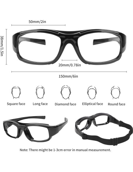 Gafas Deportivas TR90 Ajustables para Baloncesto y Squash