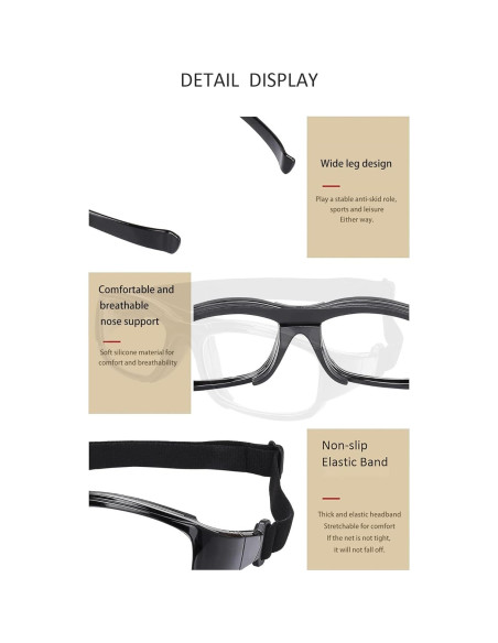 Gafas Deportivas TR90 Ajustables para Baloncesto y Squash