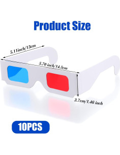 10 Pares de Gafas 3D LLOUSSAK Rojas y Cian de Cartón 2