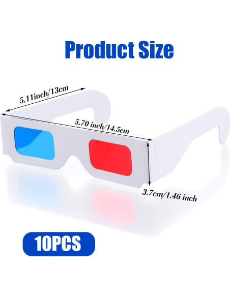 10 Pares de Gafas 3D LLOUSSAK Rojas y Cian de Cartón