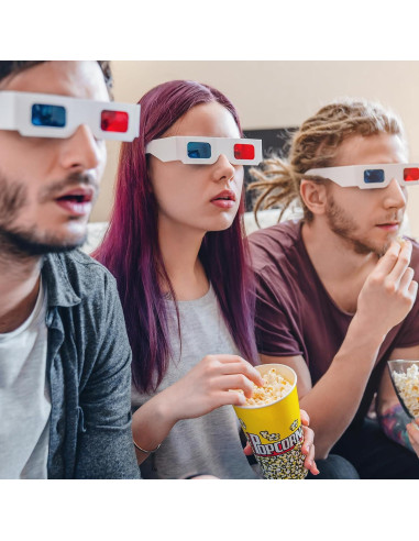 10 Pares de Gafas 3D LLOUSSAK Rojas y Cian de Cartón