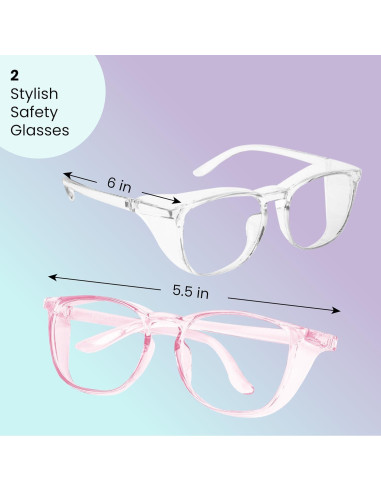 Gafas de Seguridad Aqulius 2 Pack Elegantes Rosa Transparente