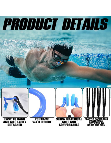 10 Clips de Nariz para Natación Seenelling QAR3454 Silicona