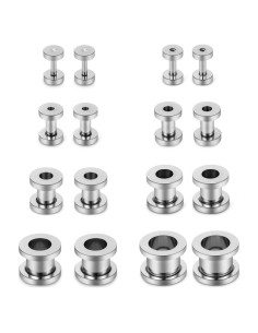 Kit de Estiramiento de Orejas 16PCS Acero Inoxidable SCERRING