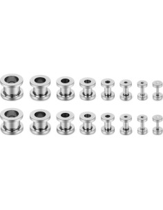 Kit de Estiramiento de Orejas 16PCS Acero Inoxidable SCERRING 2