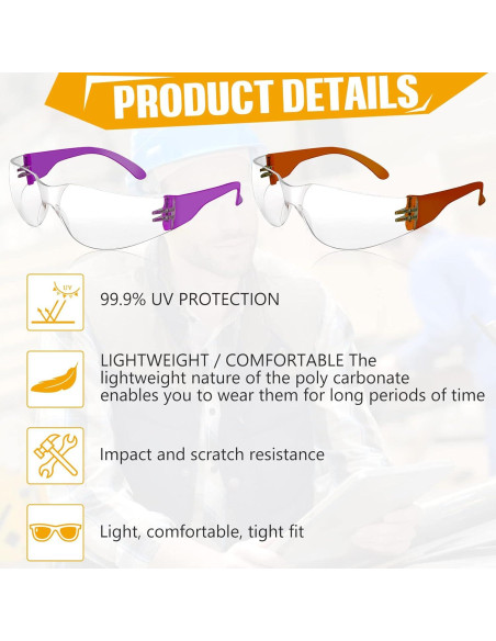 Youyole 84 Pares Gafas de Seguridad Unisex Lentes Anti Rayones