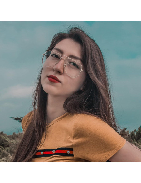 Gafas de Aviador Outray Metal Transparente para Hombres y Mujeres