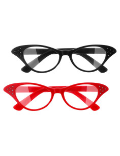 Gafas de Ojo de Gato Retro 4 Pcs con Rhinestones