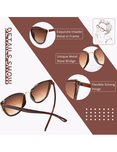 Gafas de sol estilo gato OPTOFENDY con protección UV