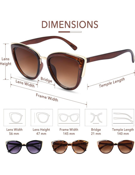 Gafas de sol estilo gato OPTOFENDY con protección UV