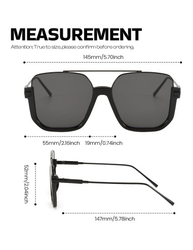 Gafas de sol aviador SODQW con protección UV400 y puente doble