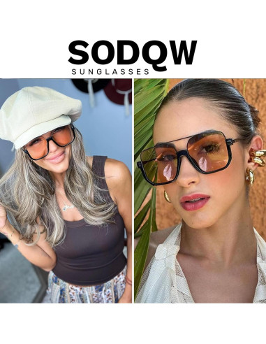 Gafas de sol aviador SODQW con protección UV400 y puente doble
