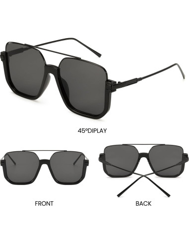 Gafas de sol aviador SODQW con protección UV400 y puente doble