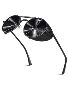 Gafas de sol steampunk SUNIER redondas polarizadas UV400