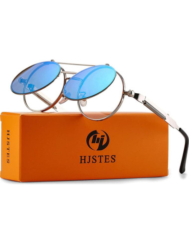 Gafas de sol redondas HJSTES estilo vintage steampunk