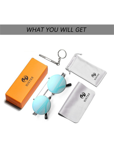 Gafas de sol redondas HJSTES estilo vintage steampunk