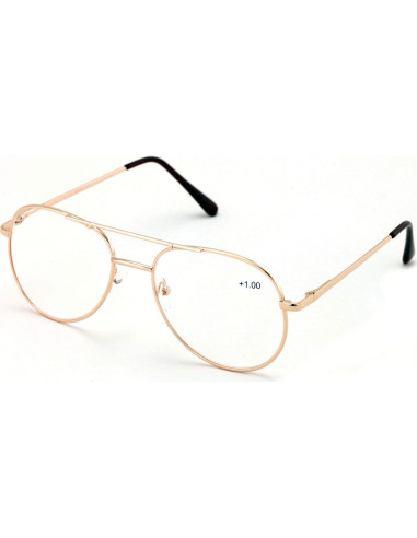 Gafas de lectura metálicas clásicas - Oro 3.75x con bisagra