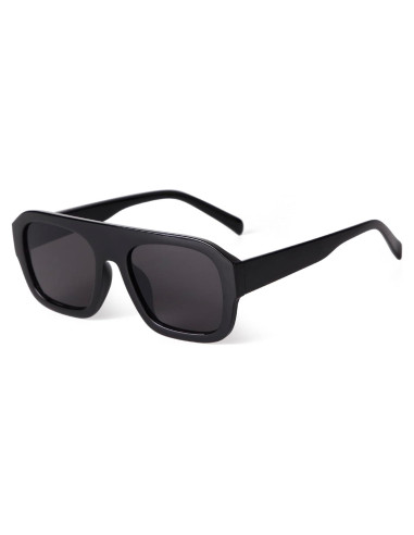 Gafas de sol aviador SDINM unisex con marco grueso negro