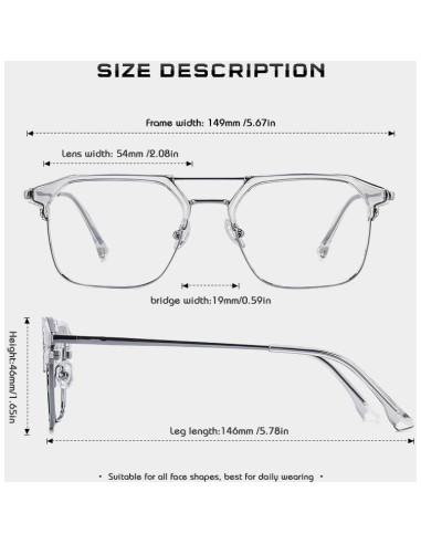 Gafas de Luz Azul PRIVOZA con Protección UV400 y Comodidad