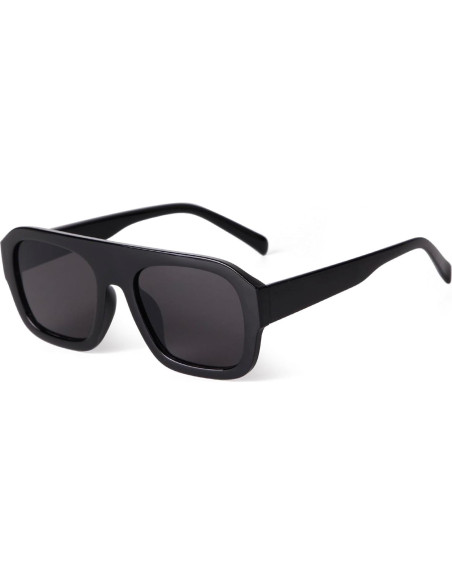 Gafas de sol aviador SDINM unisex con marco grueso negro