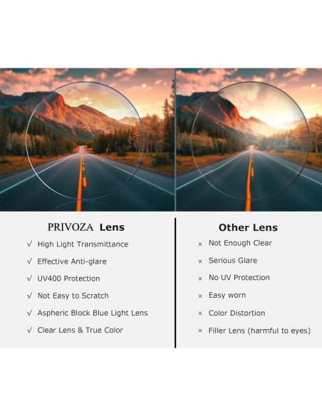 Gafas de Luz Azul PRIVOZA con Protección UV400 y Comodidad
