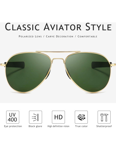 Gafas de sol SUNGAIT Aviador para hombres UV400 polarizadas