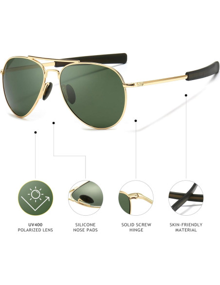 Gafas de sol SUNGAIT Aviador para hombres UV400 polarizadas