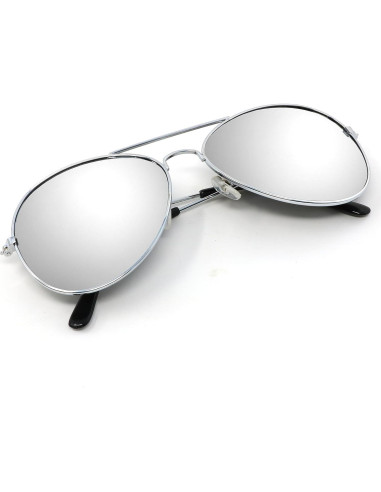 Gafas de sol aviador Big Mo's Toys con espejo plateado