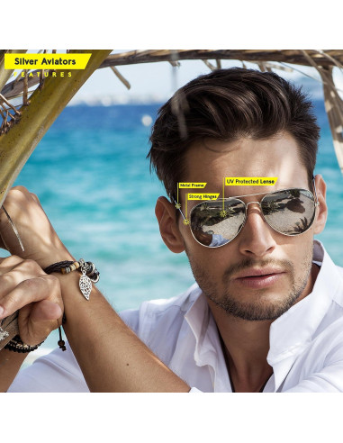 Gafas de sol aviador Big Mo's Toys con espejo plateado