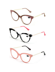 3 Pares de Gafas de Lectura Mujer Gato Metal 1.25x 2