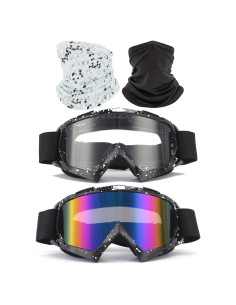 Juego de Gafas de Motocicleta Immoono con Cubiertas Faciales