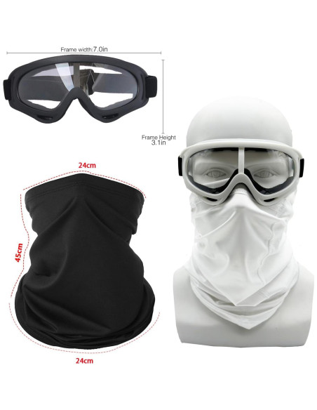 Gafas de Motocicleta LJDJ 2 Paquetes con Máscaras