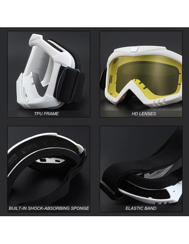 Gafas de motocross Immoono 2 paquetes con lentes coloridos